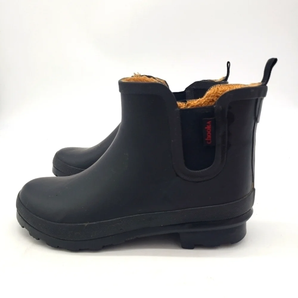 Chooka Shoes Women's 9 Waterproof Plush Chelsea Boots Black